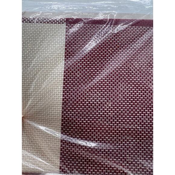 NEW Hopscotch Cross Stitch Fabric Aida 14 Count 15” x 15” Brown Ivory Plaid - Picture 5 of 6